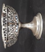 A silver hallmarked fret pierced raised bon bon dish tazza bearing hallmarks for 1910 Birmingham