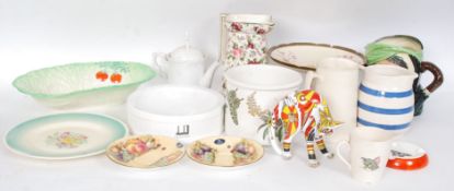 A mixed lot of china to include Royal Worcester, Susie Cooper, Souvenir ware, cabbage dish, jug,