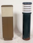 A 1970's rare plastic upright exterior bollard light - driveway light in two tone colours,