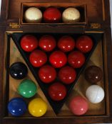 A cased 20th century snooker ball / billiard ball set comprising balls,