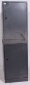 A set of 2 large factory industrial mid 20th cenutry  vintage Industrial lockers with internal