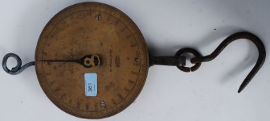 A set of brass Class III Salter spring balance scales,