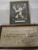 An original vintage ' Guide Dogs For The Blind ' oversized cheque, framed and glazed,