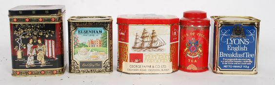 A collection of 4x vintage tea caddies