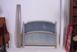 A Stunning early 20th century French Louis XV style painted corbel double bed having show wood head