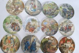 A quantity of Wedgwood Wind in the Willows collectable plates ( see illustration ) H21cm