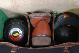 Vintage Slazenger bowling bowls complete with the bag