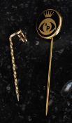 A Masonic 9ct gentlemans pin in original box together with another.