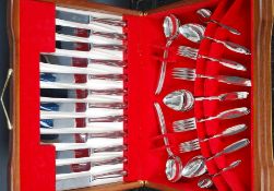 A cased canteen of Sheffield plated cutlery
