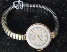A 9ct gold ladies Thomas Russell & Sons London wristwatch,