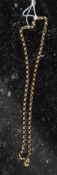 A 375 / 9ct gold ball chain linked ladies necklace with clasp marked 375. Total weight 17.