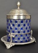 A silver plated flash cut art deco style champagne ice bucket / biscuit barrel H23cm