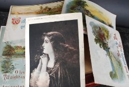 A collection of ephemera to include a series of 19th century religious prints with notation