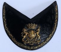 A believed 19th century horse / armour Gorget in thick leather,