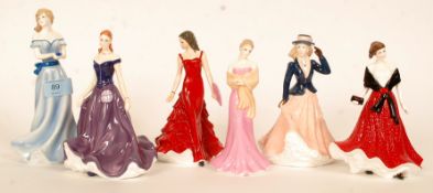 A collection of 6 Royal Worcester figurines to include Cristina, Isla Scotland, Taurus, Amelia,