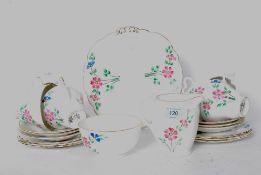 A vintage Longton part floral tea service in bone china
