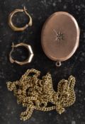 A gold stamped 925 necklace 55cm long,