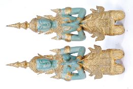 A pair of 20th century brass metal Indian figures.