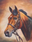 Dadenyer; 1976 ' Brigadier Gerard ' oil painting on canvas of Horse. Framed.