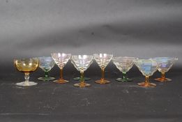 A collection of small and large lustre wine glasses H10cm