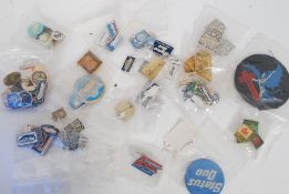 A collection of pin badges mainly Russian,