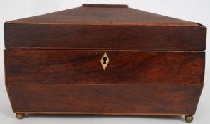 A Victorian sarcophagus tea caddy,