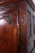A stunning 19th century French Brittany Chestnut / oak armoire.