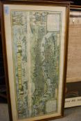A reproduction framed and glazed map of the Bristol area and city of Bristol