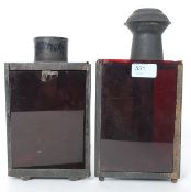 2 vintage Industrial mid 20th century railway lamps - lanterns one having the original burners.