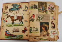 A Victorian scap / decoupage album comprising many subjects ( see illustrations )