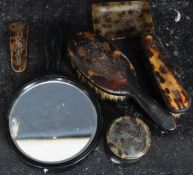 A 19th century Victorian dressing table set in tortoiseshell (some possible faux) each with Chinese
