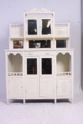 A late Victorian painted shabby chic mirror back Chiffonier sideboard.