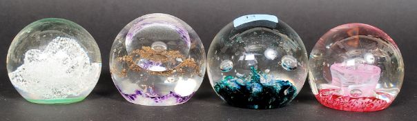 A collection of Selkirk, Scotland glass paperweights to include Sovereign 54/500 1986,