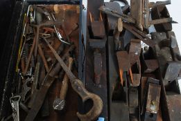 A quantity of tools and wooden planes - woodworking planes etc