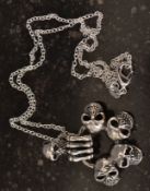An unusual 20th century 925 silver white metal necklace,