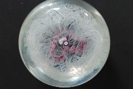 A Perthshire limited edition paperweight having spiral form with millefiori heart with inscription