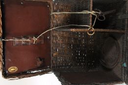 An early 20th century automotive wicker car picnic basket.
