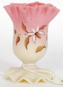 A late 19th Century Thomas Webb & Sons Queens Burmese ? posy vase of ovoid form with ribbon collar