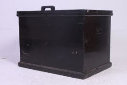 A 19th century large ebonised pine estate - workmans chest.