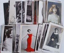 A quantity of Victorian /  Edwardian postcards - mostly actresses and stars of stage,