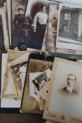 A small collection of antique photographs to include mostly Carte De Visites CDV's, photographs etc.