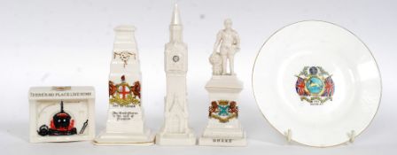 A collection of crested china to include the City of London Cenotaph  by Botolph,