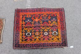 An early 20th century Balouch style Geometric design large bag face - rug