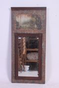 An unusual rustic late 20th century French mirror.