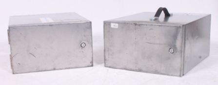 A pair of Industrial 20th century metal locker boxes.