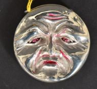 A silver plated and enamel set two faced vesta case