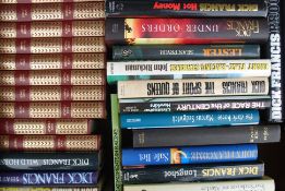 A box of assorted horse riding and related books - many Dick Francis fiction editions.