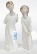 2 Lladro figurines ' Boy Blowing Kiss ' &  ' Girl Kissing 'Impressed factory marks 4869 & 4873