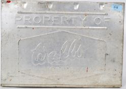 A vintage / retro aluminum Walls Ice Cream advertising / storage tin,