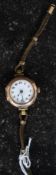 A 9ct gold cased antique three jewel movement ladies cocktail watch
